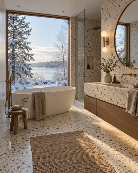 Terrazzo Bathroom · Winter First Snow