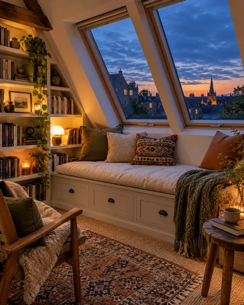 Attic Reading Nook · Blue Hour Glow