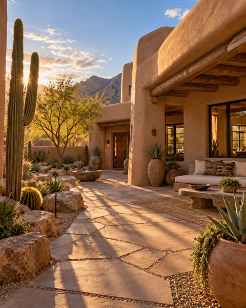 Adobe Desert Home · Golden Afternoon