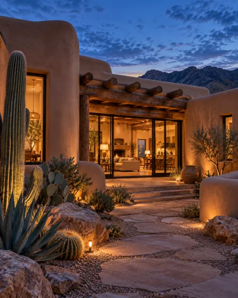 Adobe Desert Home · Blue Hour Glow