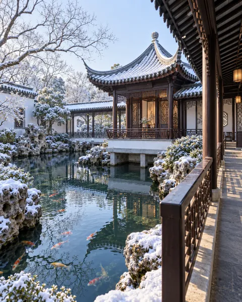 Garden Pavilion · Winter First Snow
