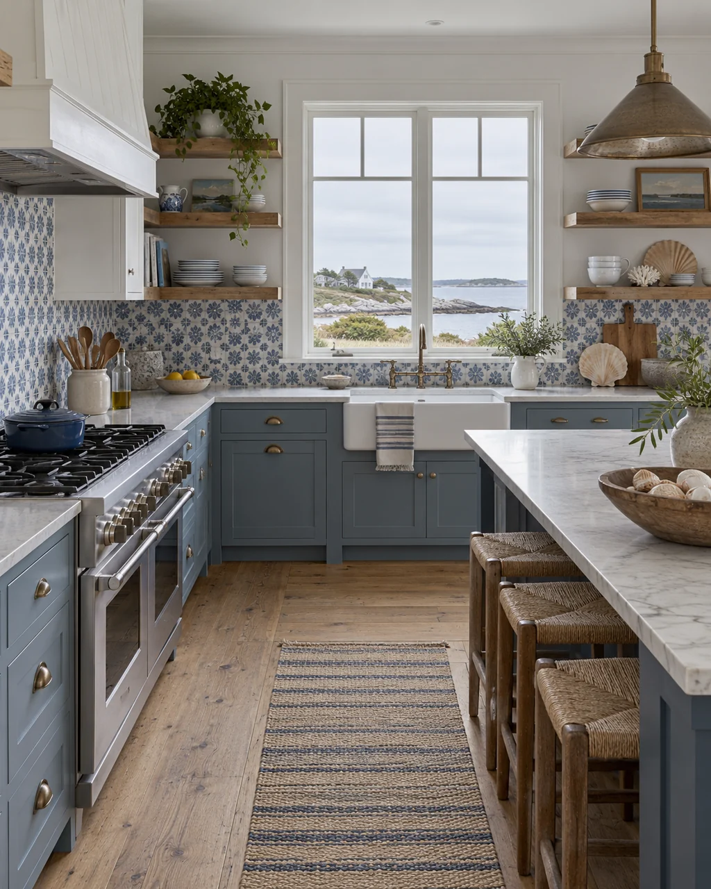 Coastal Cottage Kitchen · Soft Overcast Daylight