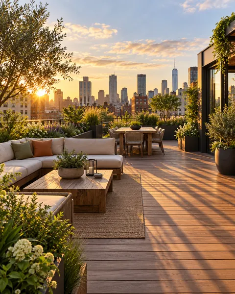 Rooftop Garden Terrace · Golden Afternoon