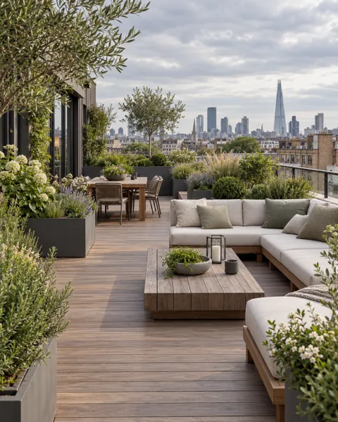 Rooftop Garden Terrace · Soft Overcast Daylight