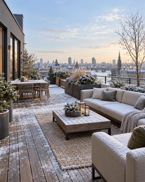 Rooftop Garden Terrace · Winter First Snow