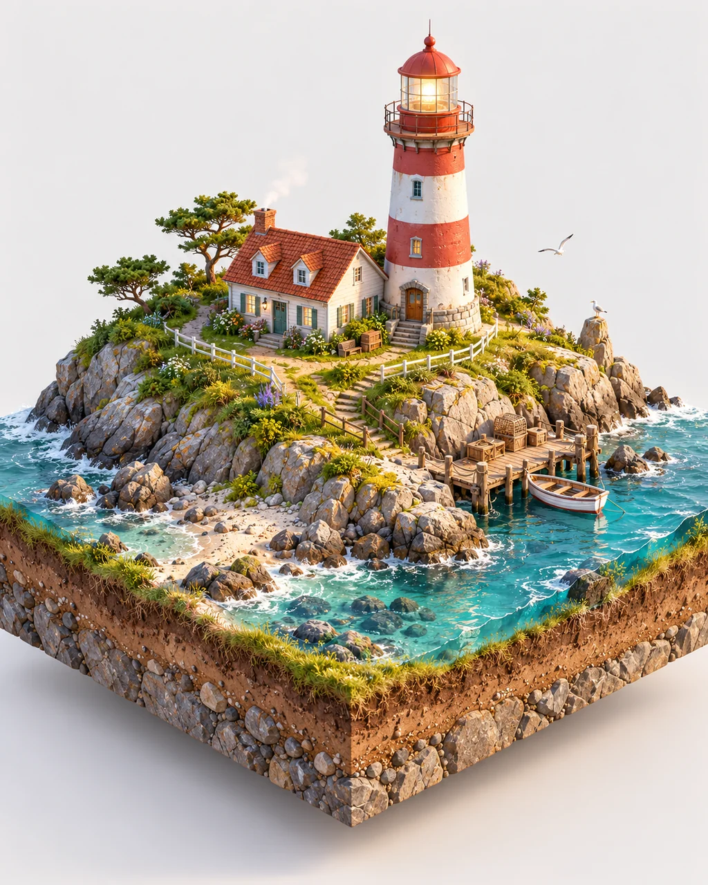 Lighthouse Island · Pastel Morning