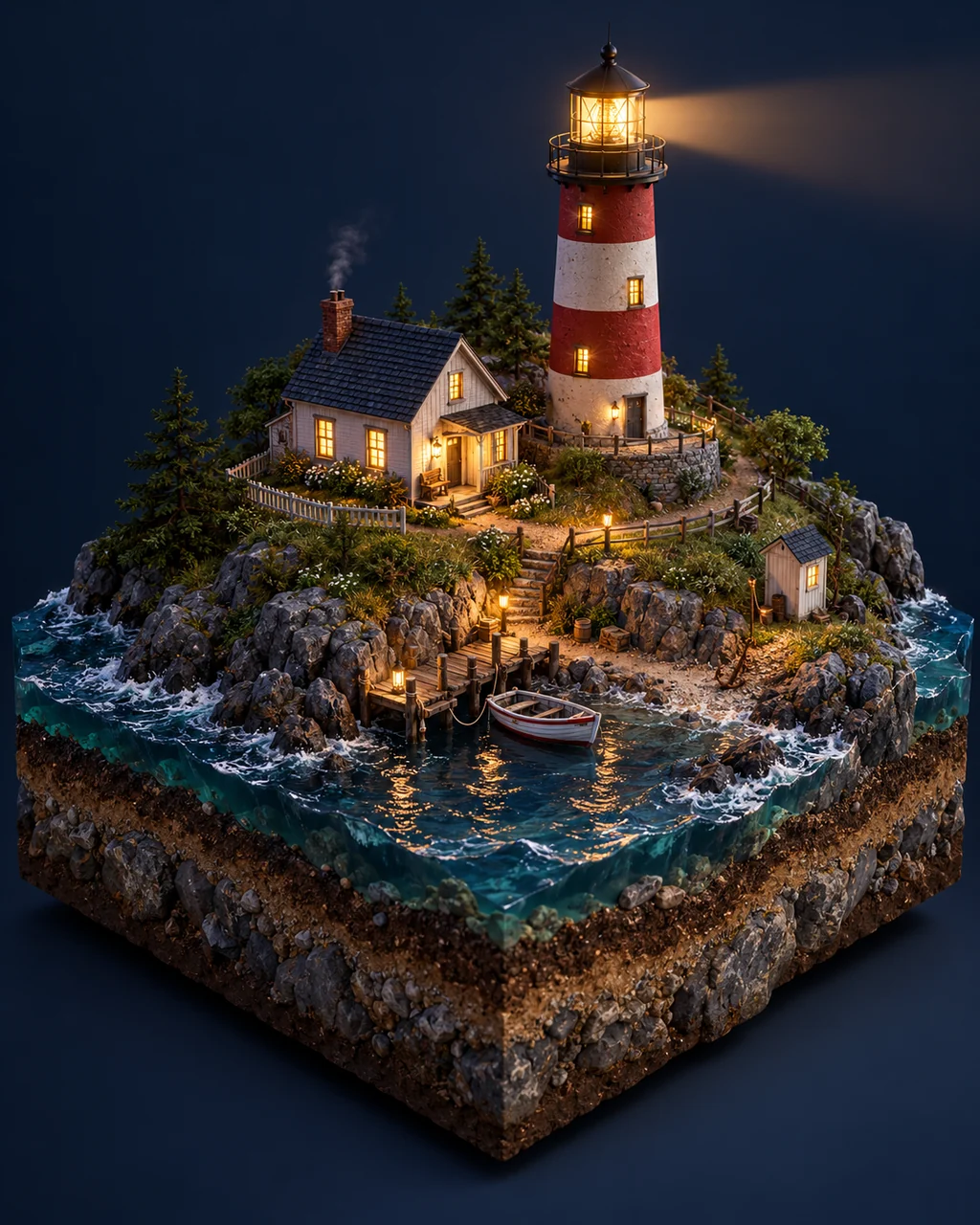 Lighthouse Island · Glowing Night