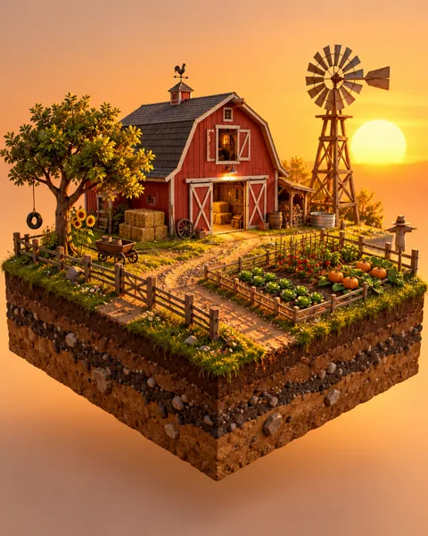 Windmill Farm · Warm Sunset