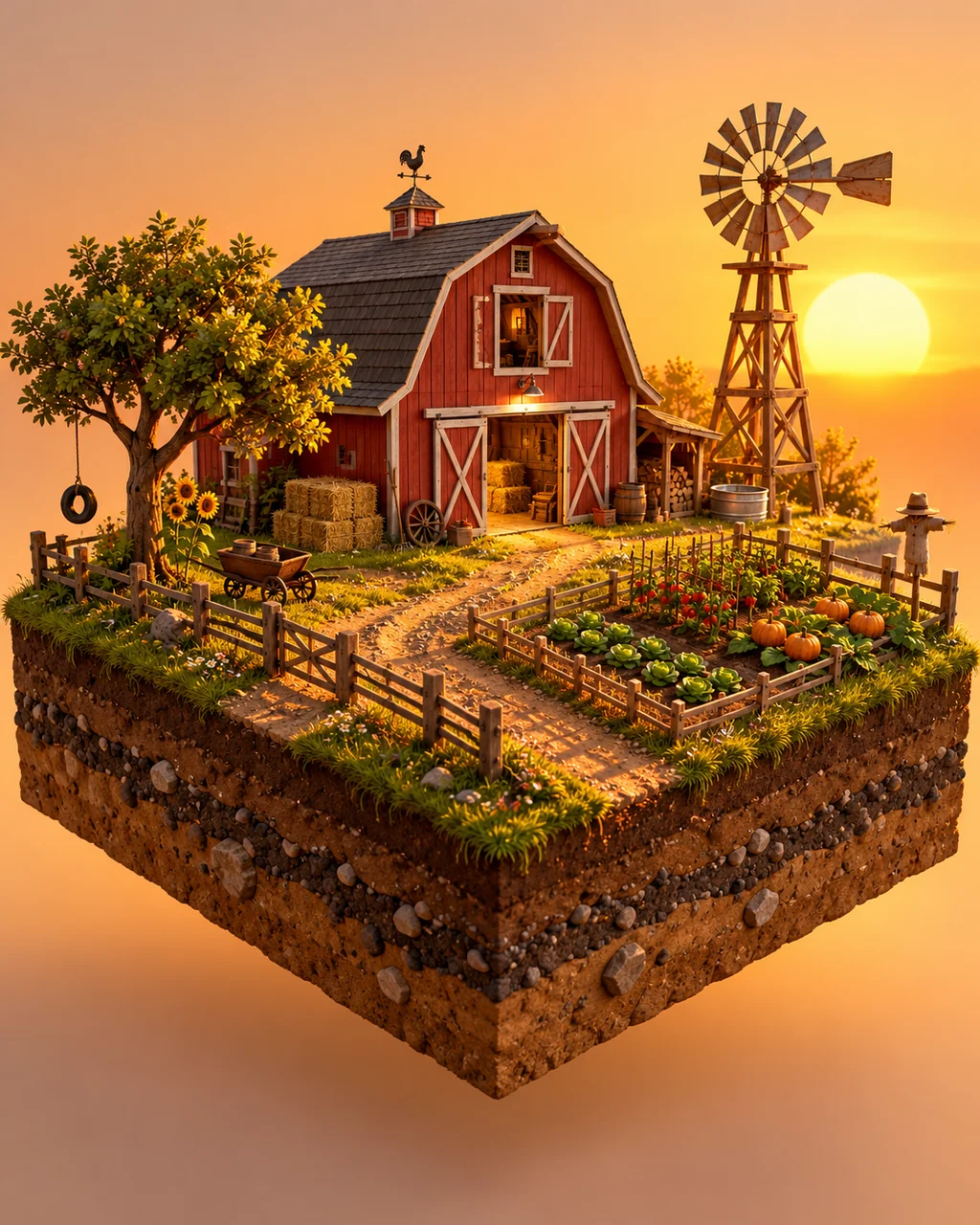 Windmill Farm · Warm Sunset