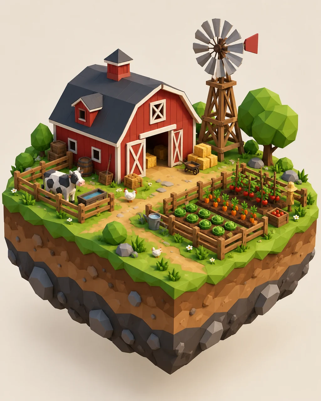 Windmill Farm · Low-poly Matte