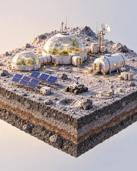 Lunar Research Base · Pastel Morning
