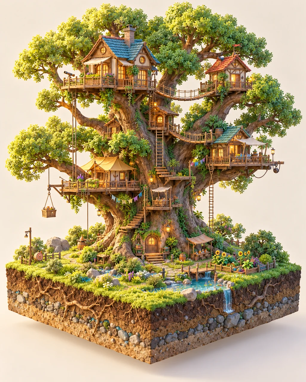Treehouse Village · Pastel Morning