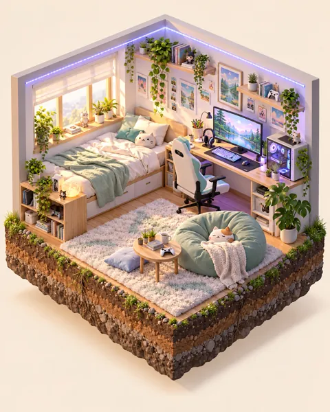 Cozy Gaming Bedroom · Pastel Morning