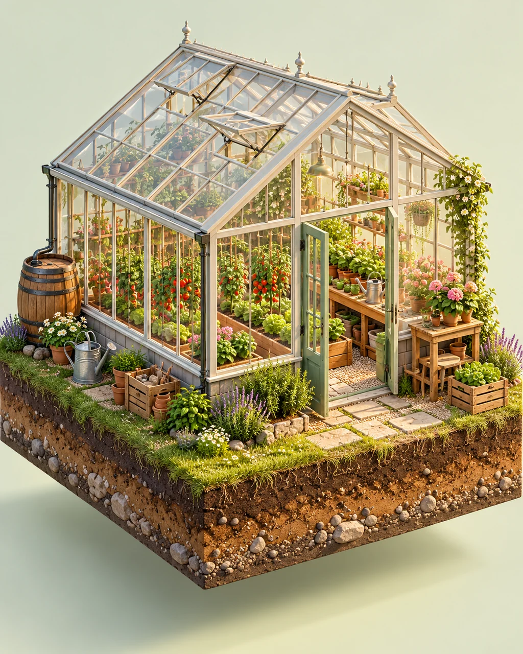 Greenhouse Garden · Pastel Morning