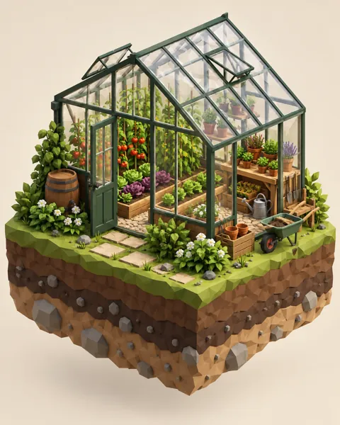 Greenhouse Garden · Low-poly Matte