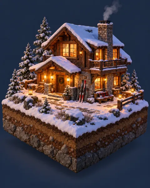 Ski Lodge · Glowing Night