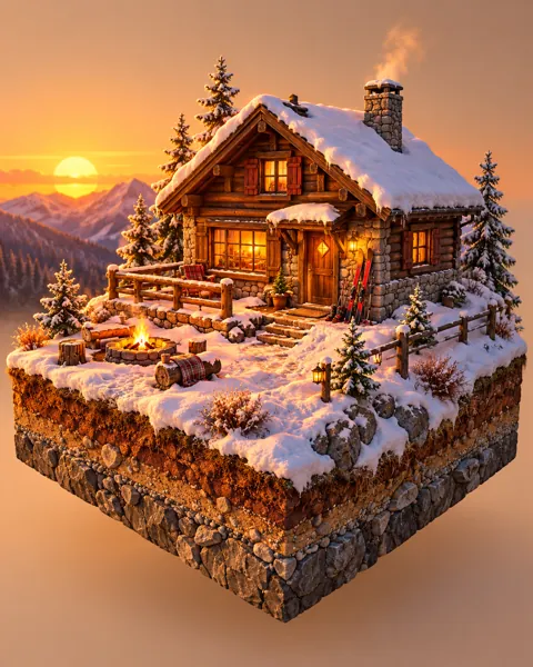 Ski Lodge · Warm Sunset
