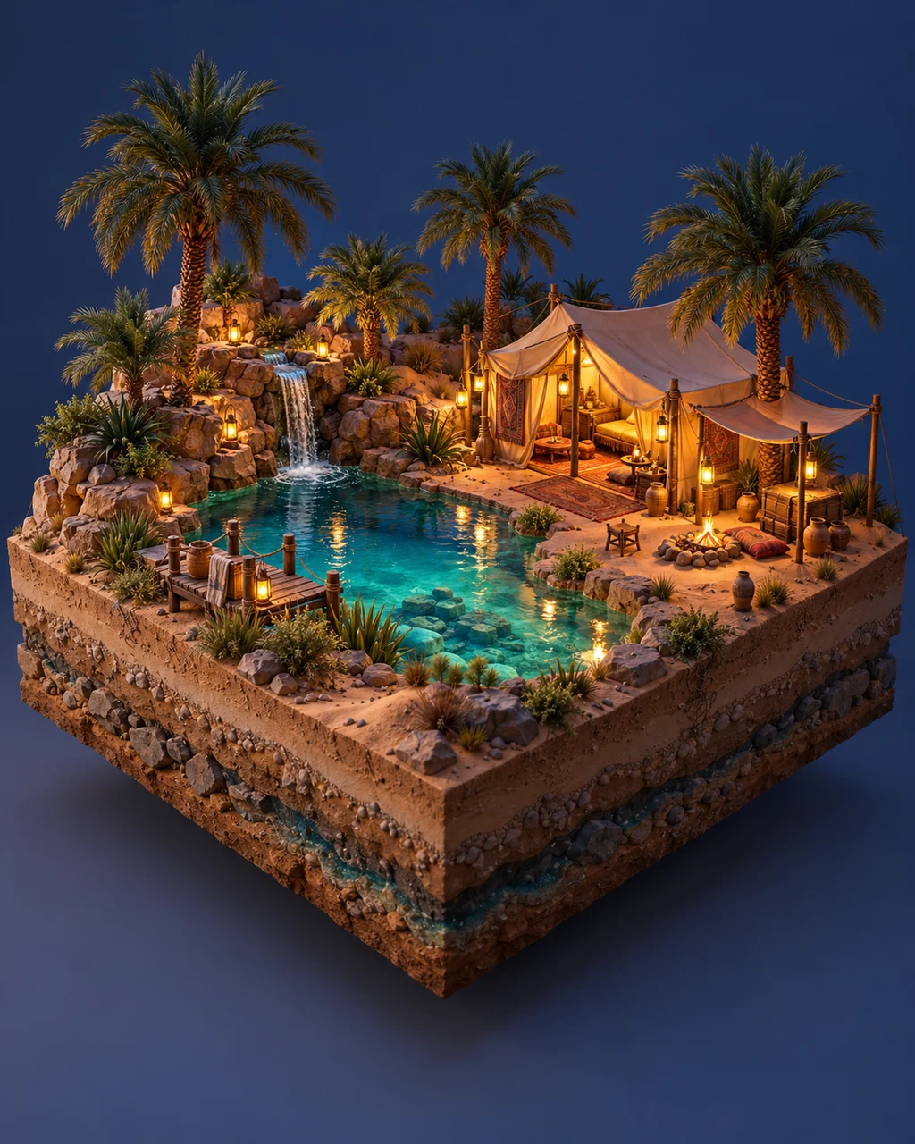Desert Oasis · Glowing Night