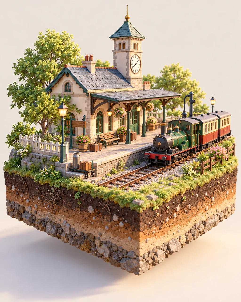 Little Train Station · Pastel Morning