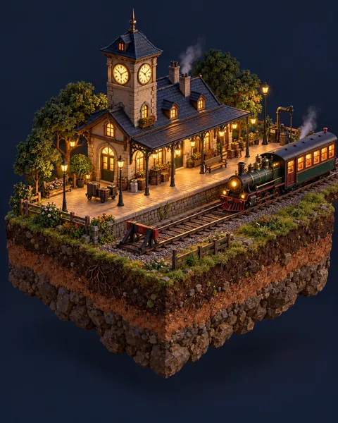 Little Train Station · Glowing Night