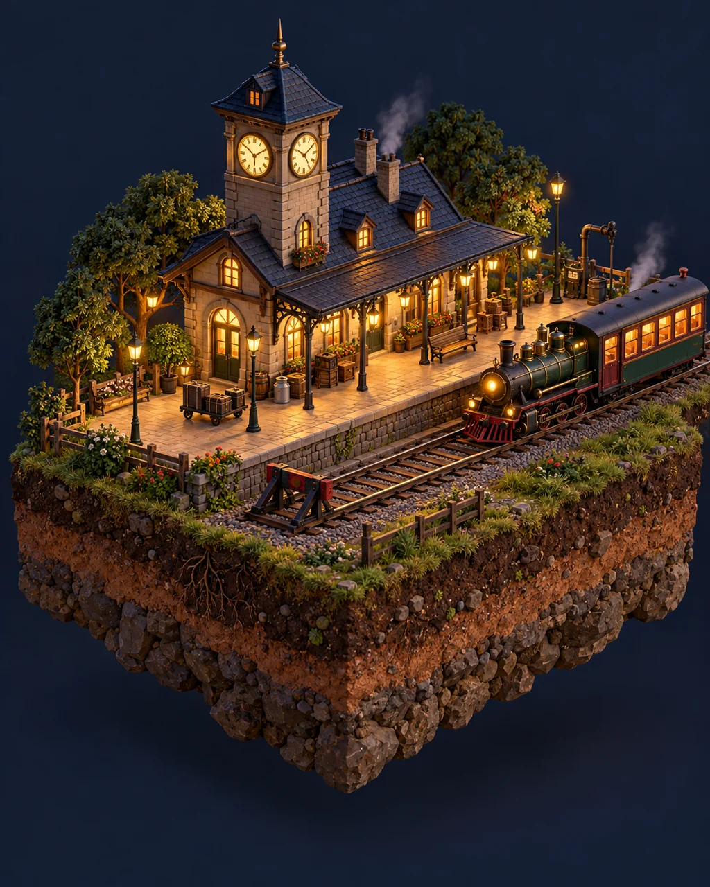 Little Train Station · Glowing Night