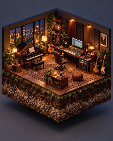Music Studio · Glowing Night