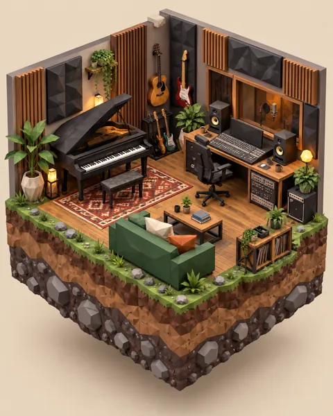 Music Studio · Low-poly Matte