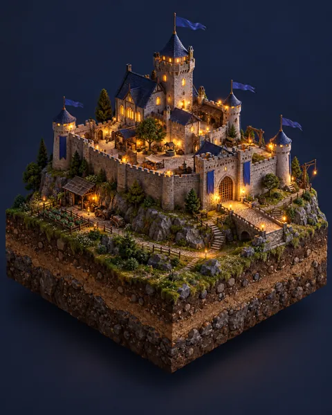 Hilltop Castle · Glowing Night