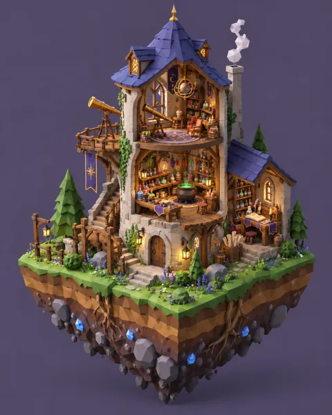 Wizard Tower Workshop · Low-poly Matte