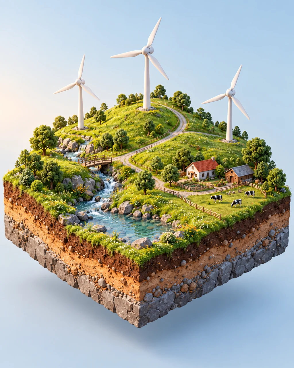 Wind Turbine Hill · Pastel Morning