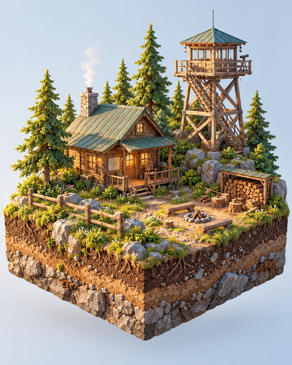 Forest Ranger Cabin · Pastel Morning