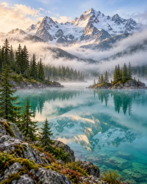 Alpine Lake · Misty Morning