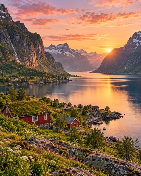 Norwegian Fjord · Golden Sunrise
