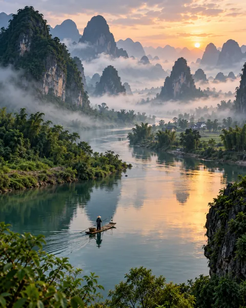Karst Peaks River · Misty Morning