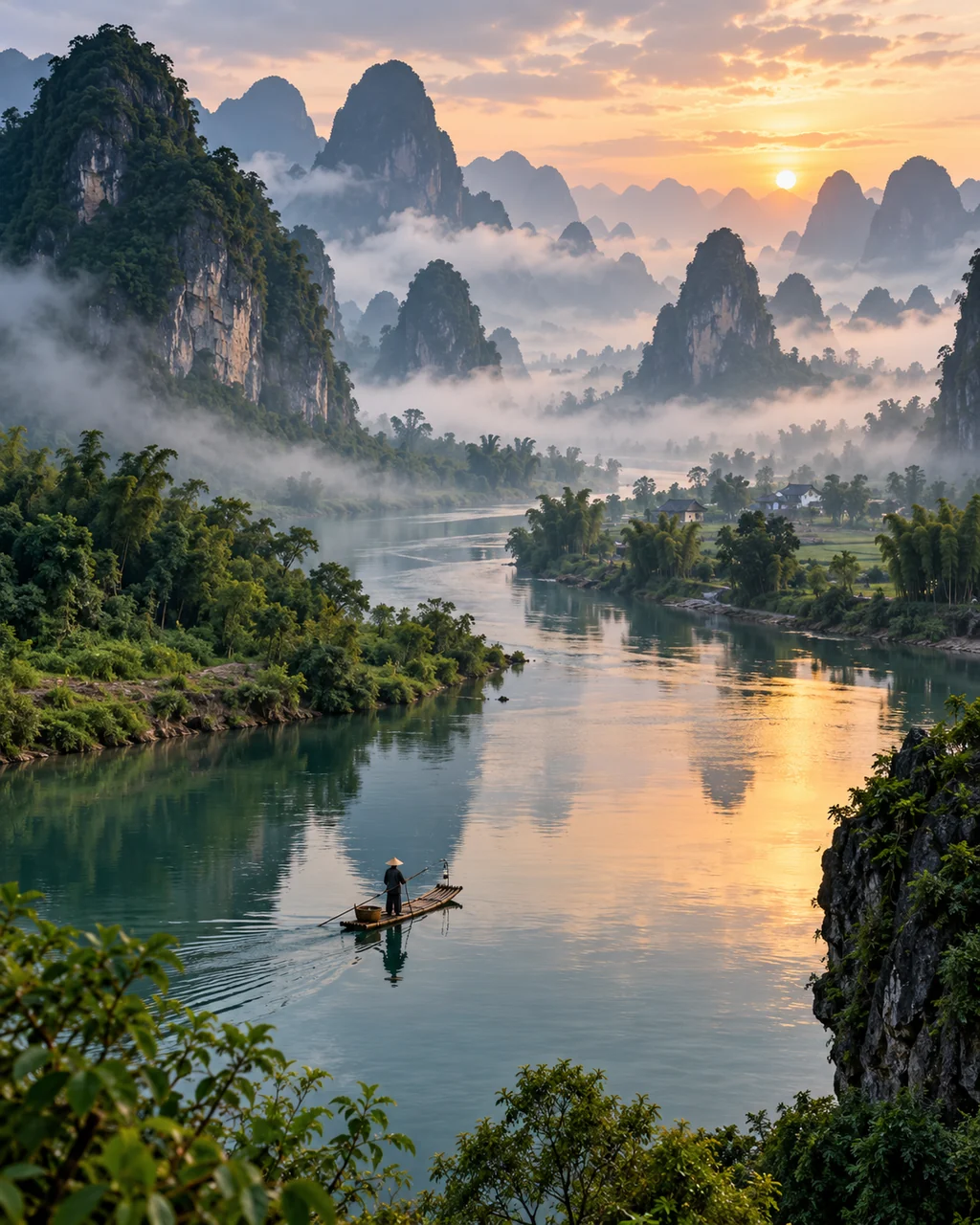 Karst Peaks River · Misty Morning