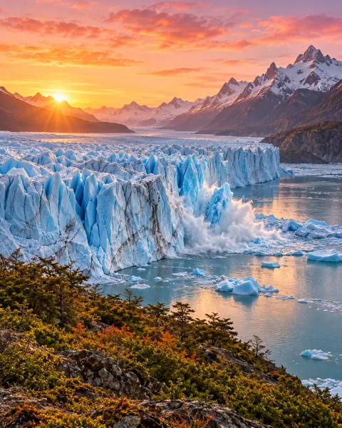 Patagonian Glacier · Golden Sunrise