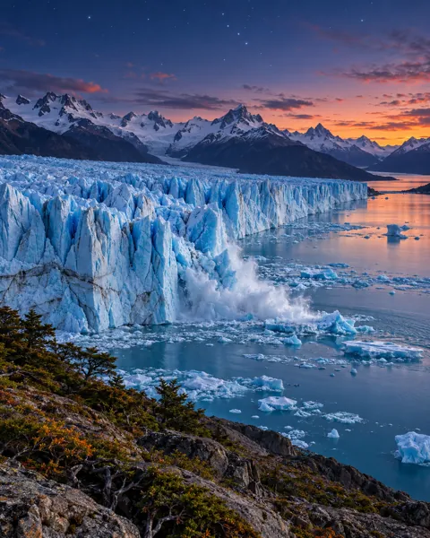Patagonian Glacier · Blue Hour Stars
