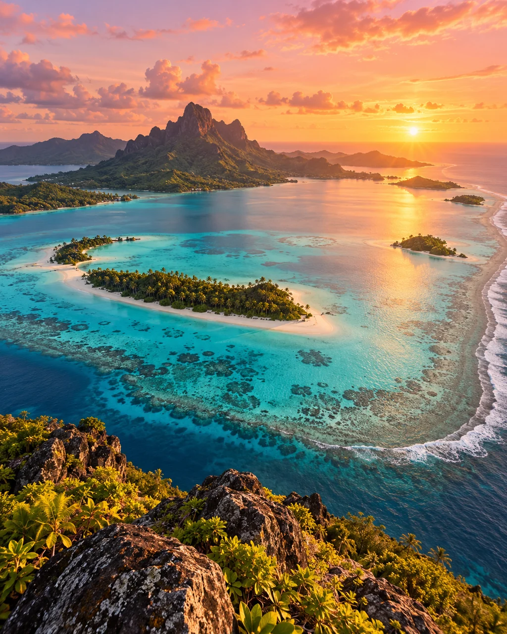 Turquoise Atoll Lagoon · Golden Sunrise
