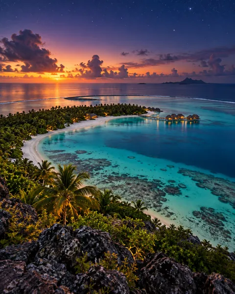 Turquoise Atoll Lagoon · Blue Hour Stars