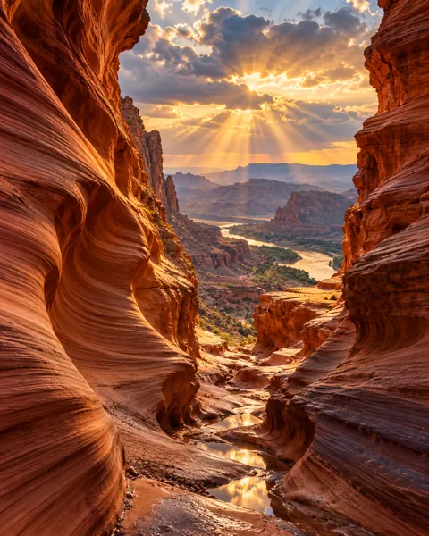 Red Sandstone Canyon · After-storm Light