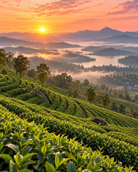 Highland Tea Plantation · Golden Sunrise