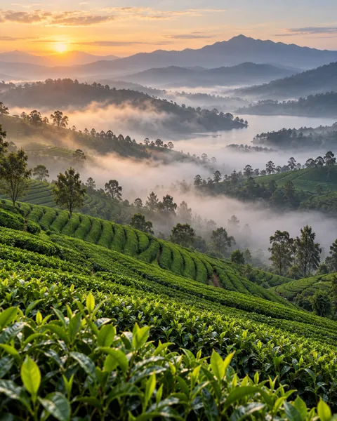 Highland Tea Plantation · Misty Morning