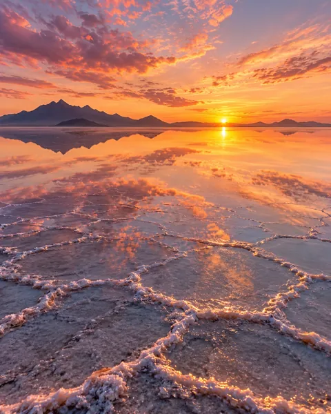 Mirror Salt Flats · Golden Sunrise
