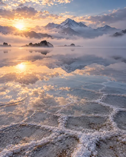 Mirror Salt Flats · Misty Morning