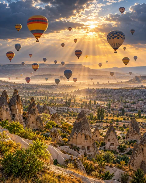 Balloons Over Fairy Chimneys · After-storm Light