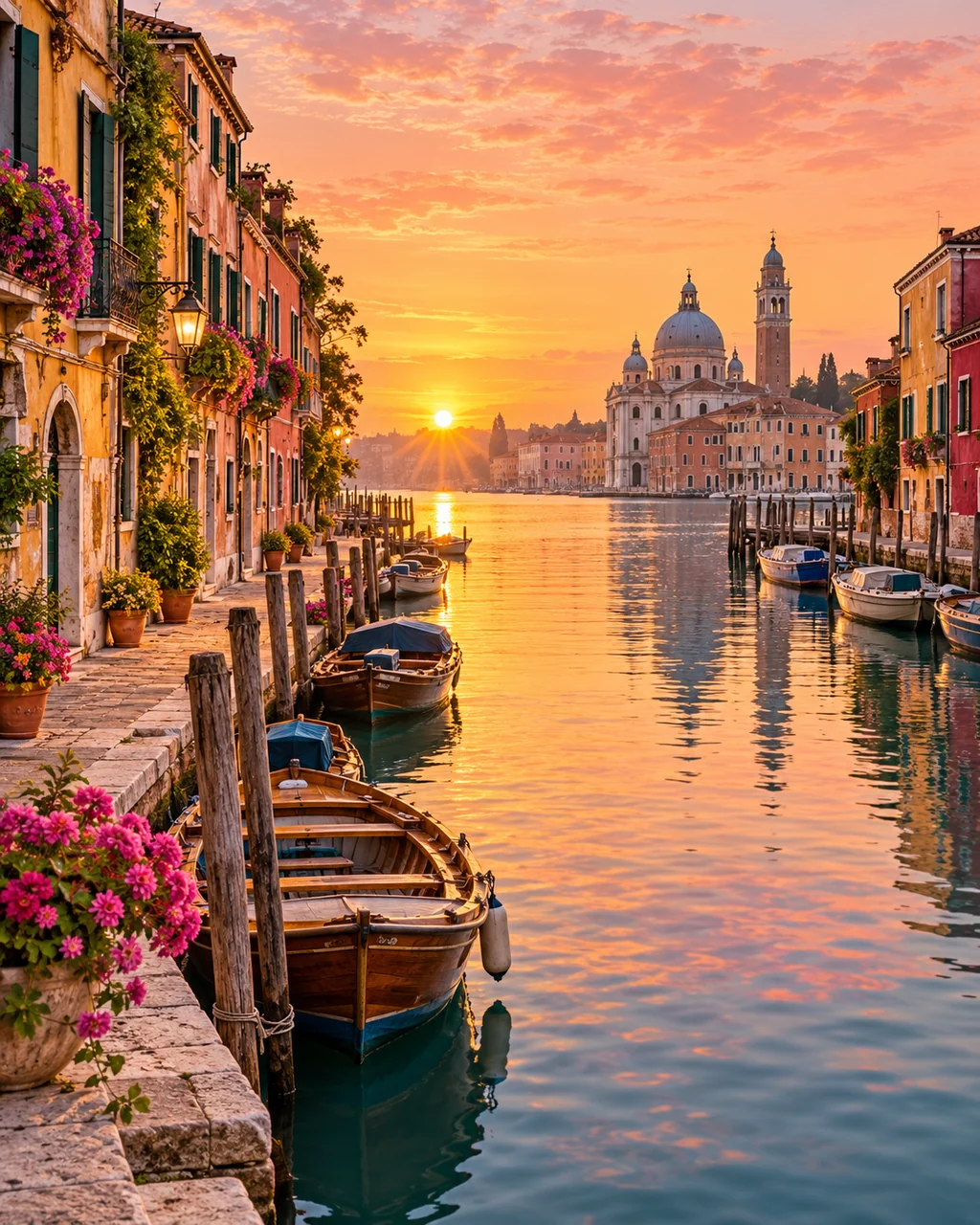 Venetian Canal · Golden Sunrise
