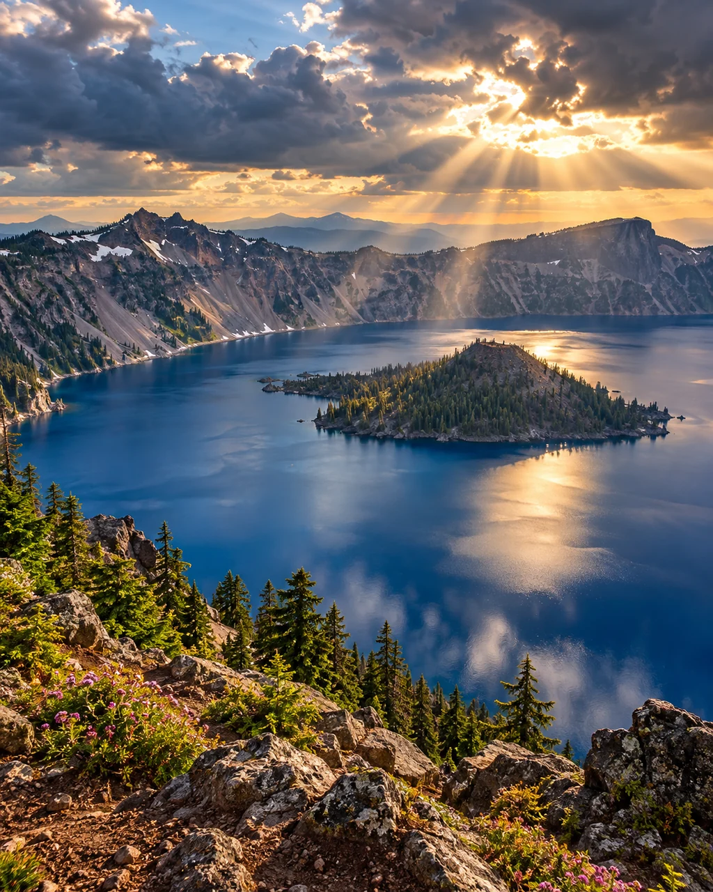 Volcanic Crater Lake · After-storm Light
