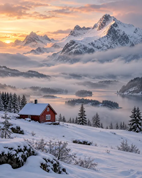 Snowfield Cabin · Misty Morning