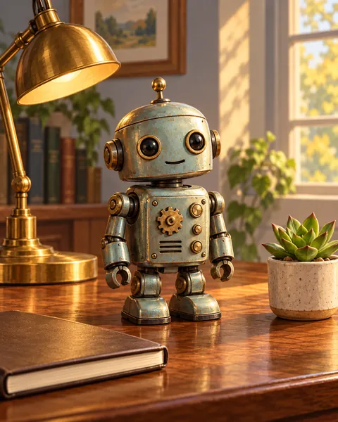 Retro Robot Desk Still Life