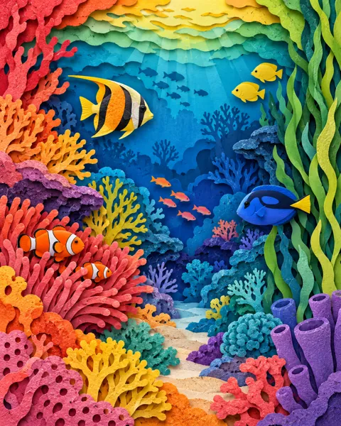 Coral Reef Seabed · Rainbow Gradient Layers